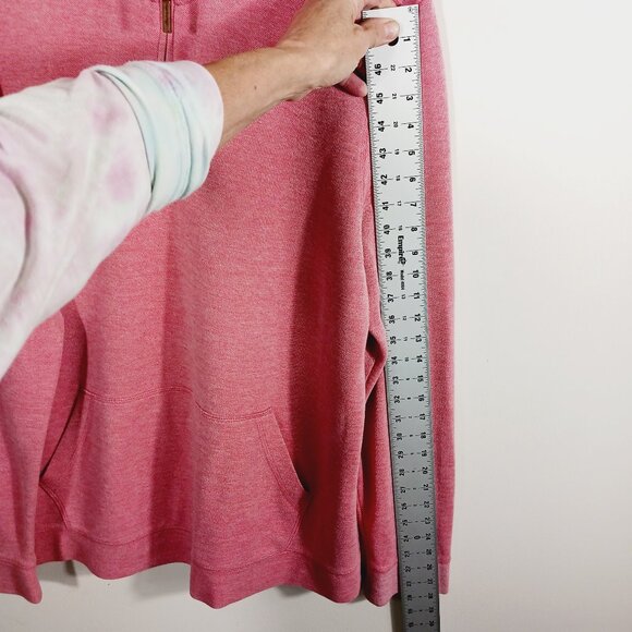 Nordstrom Men's Shop, Coral Red Woven Pullover, Size XL, Long Sleeve 1/4 Zip - Picture 12 of 16